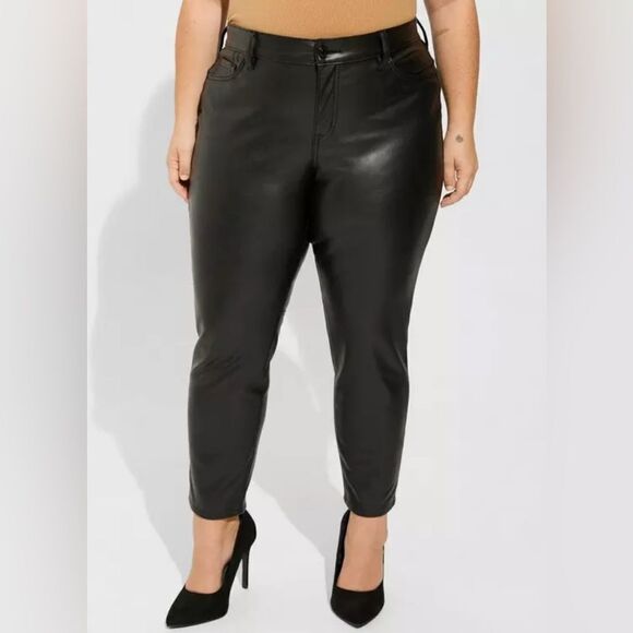 Torrid Perfect Skinny Faux Leather Mid Rise Pant Size 18R - Picture 5 of 12